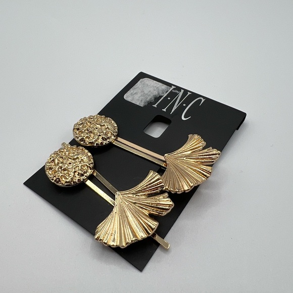 Inc International Concepts 4-Pc. Disc & Leaf Bobbypins in Gold-Tone NWT MSRP $30 - Picture 4 of 4
